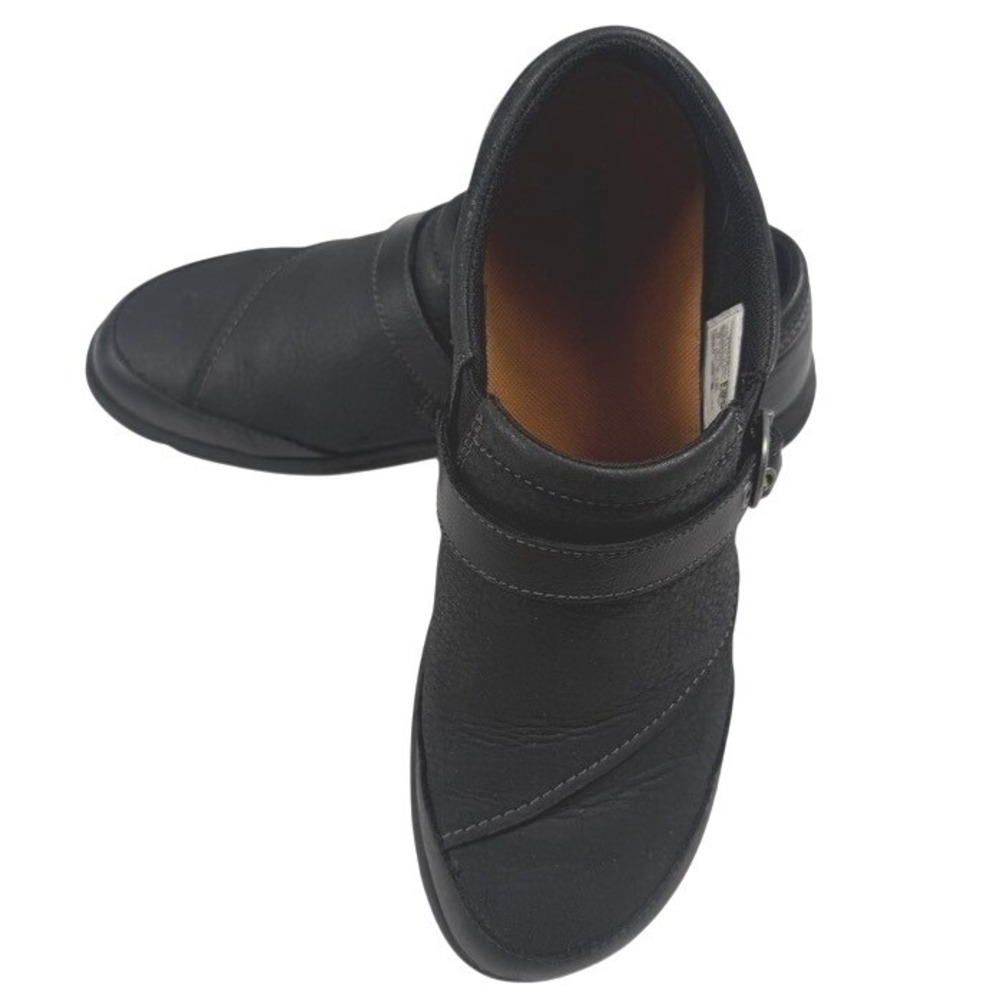 Merrell Womens Black Leather Buckle Strap Clogs J69078 Size 8.5 Slip On Mules